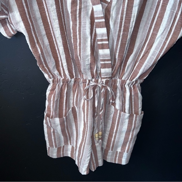 Love riche women’s romper Color: Brown/white striped Size: S 100% Cotton l - Picture 4 of 9